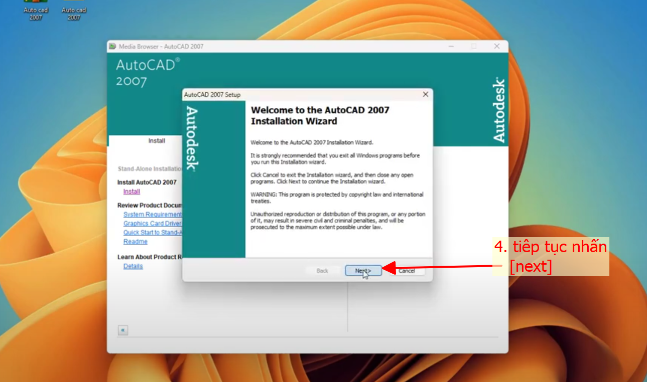 Bước 4: nhấn next